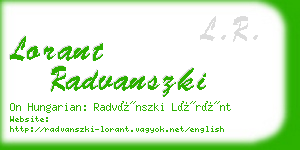 lorant radvanszki business card